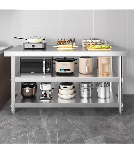 Amazon.co.jp: 業務用キッチン ステンレス 製 キッチン 作業台 3段 置